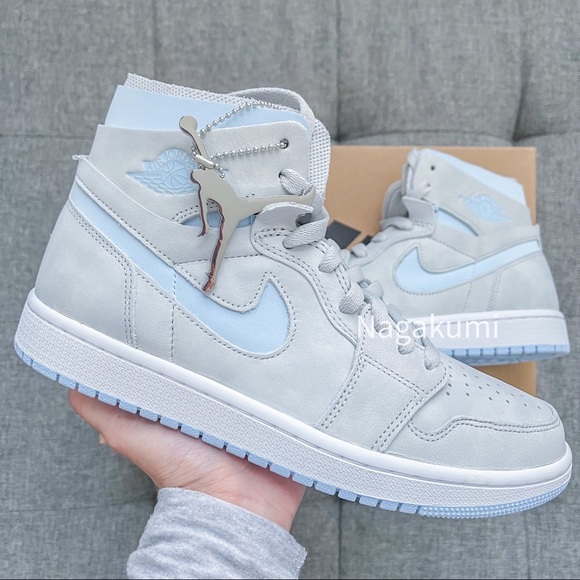 ❄️ Nike Air Jordan 1 High Grey pastel blue shoes ❄️ - Picture 2 of 4